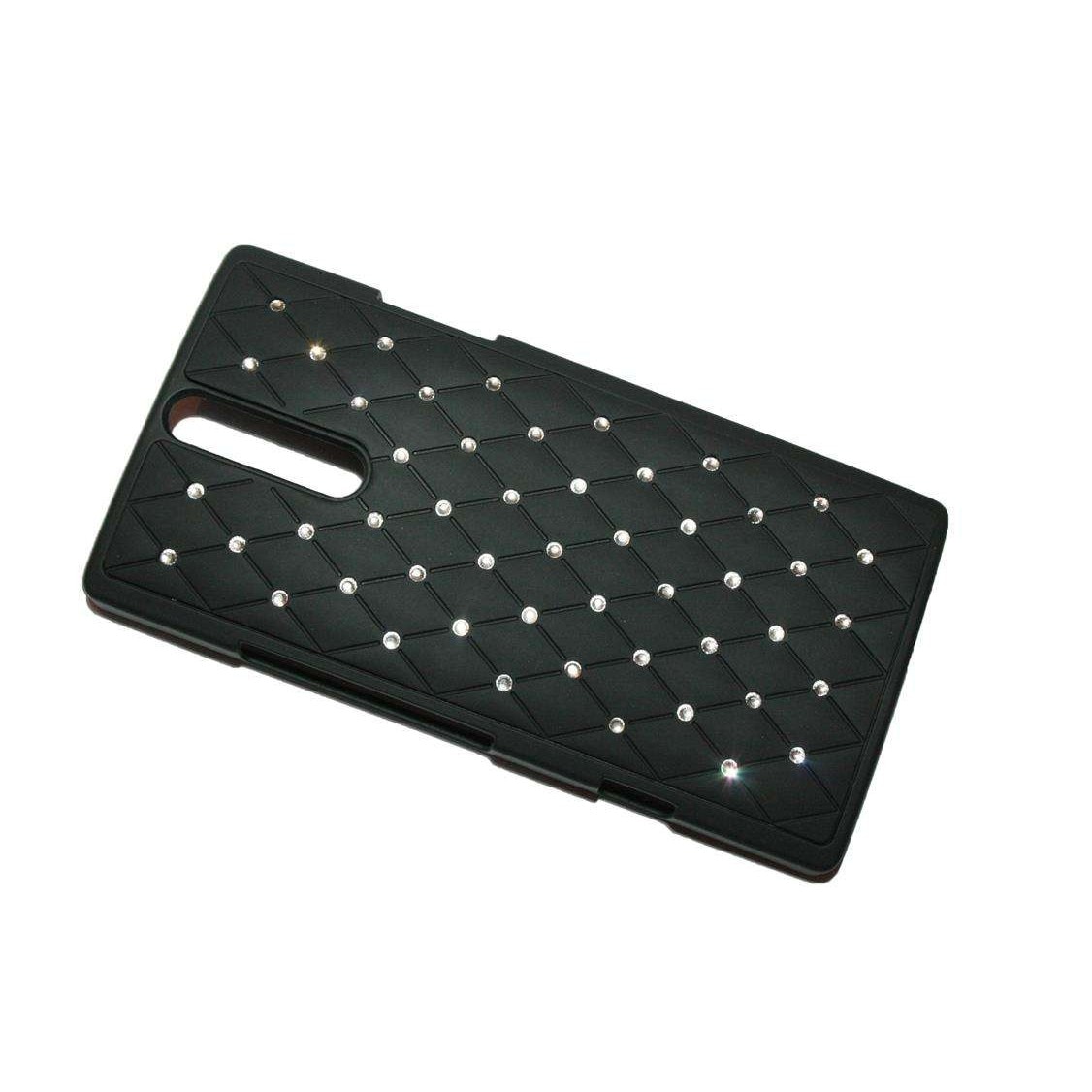 Husa Sony Ericsson Xperia J ST26I Plastic negru cu pietricele