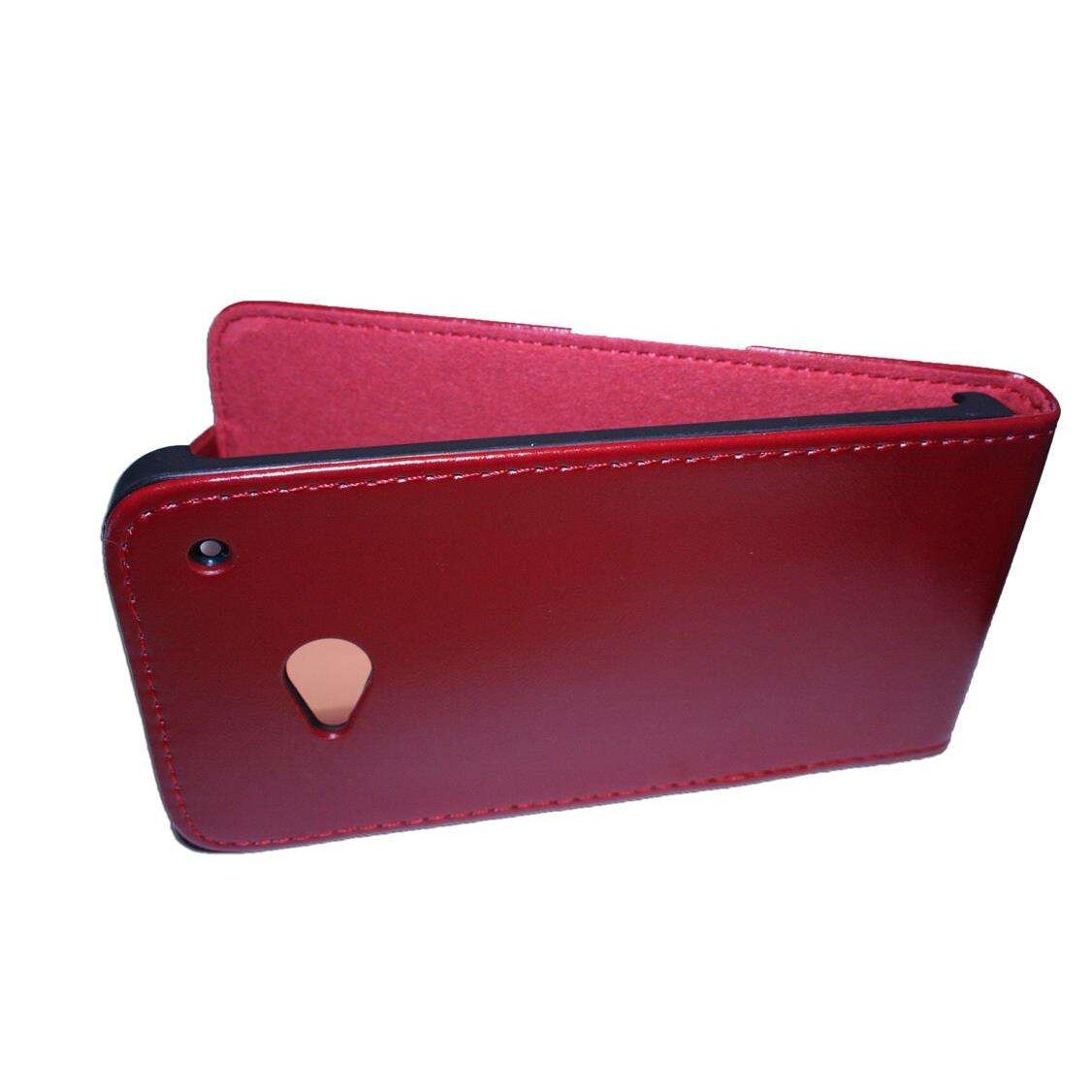 Husa HTC One model SLIM din Piele ECO rosu