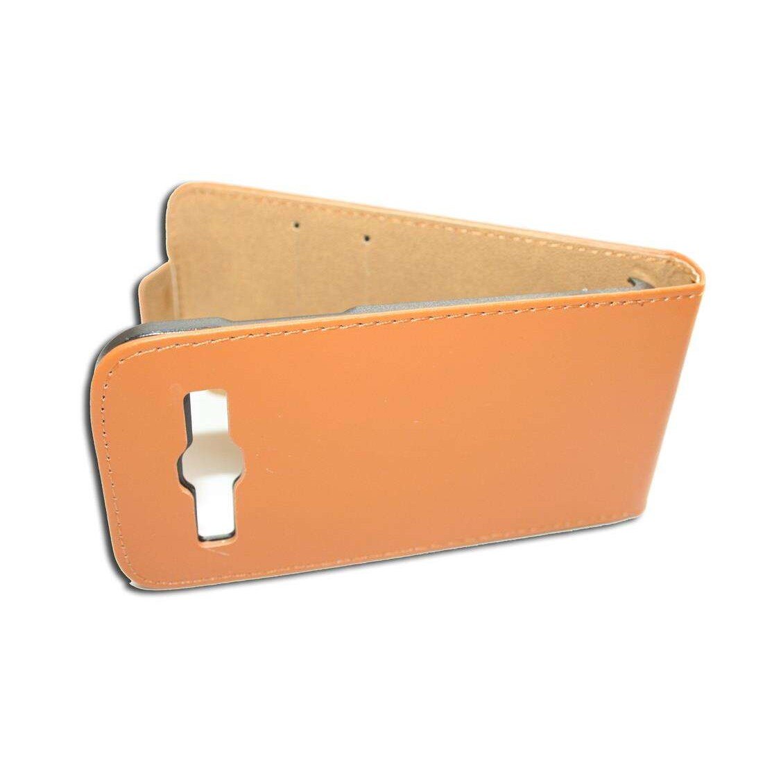 Husa Samsung Galaxy Core Plus G3500 model BEST SLIM din Piele ECO maro deschis