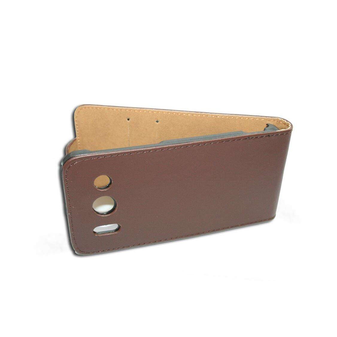 Husa Huawei Ascend G510 model BEST SLIM din Piele ECO maro inchis