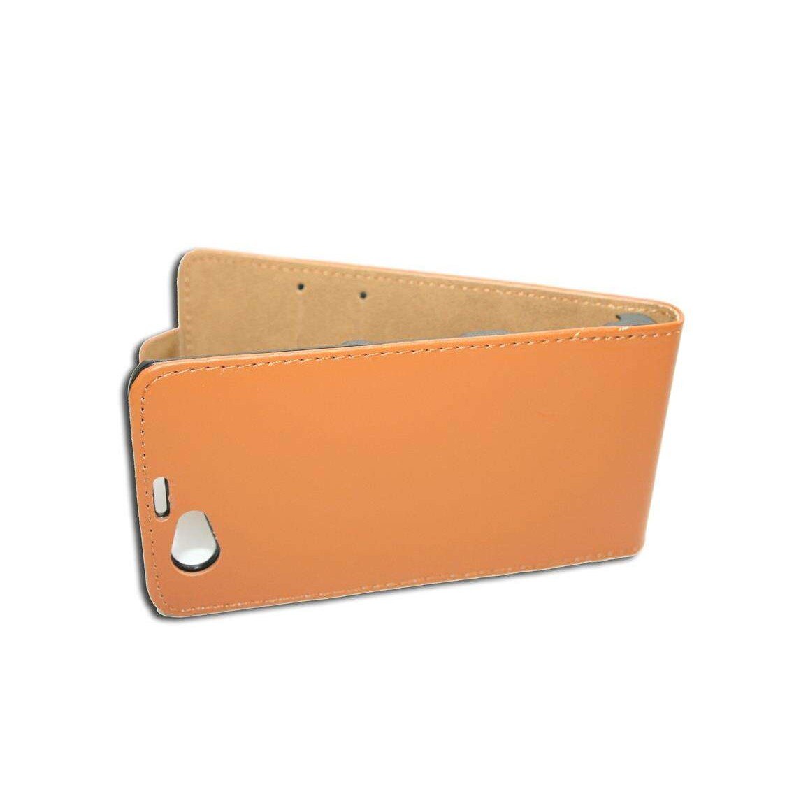 Husa Sony Ericsson Xperia Z1 Mini model SLIM din Piele ECO maro deschis