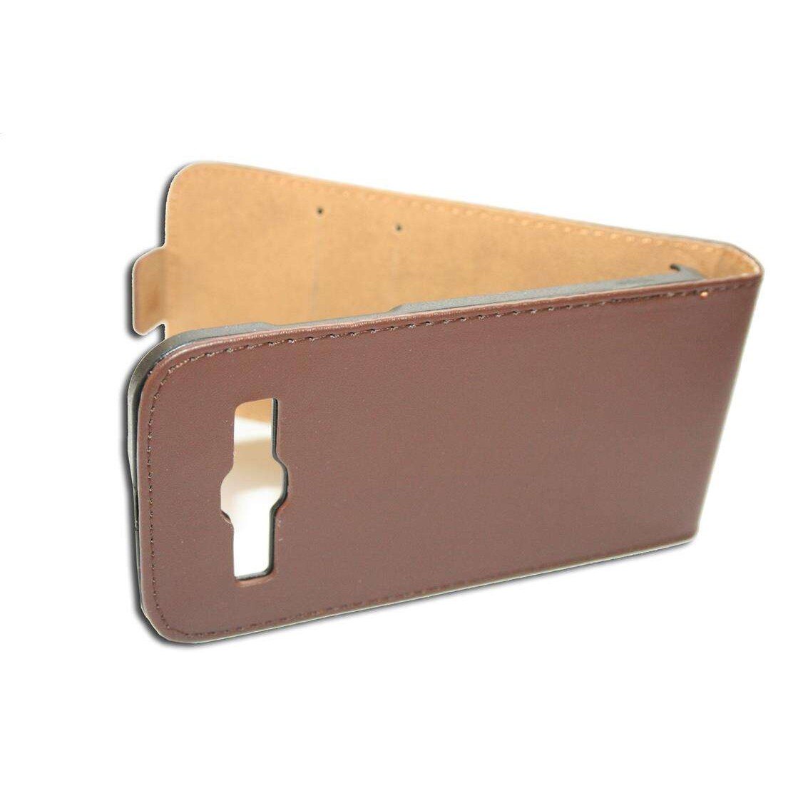 Husa Samsung Galaxy Core Plus G3500 model BEST SLIM din Piele ECO maro inchis