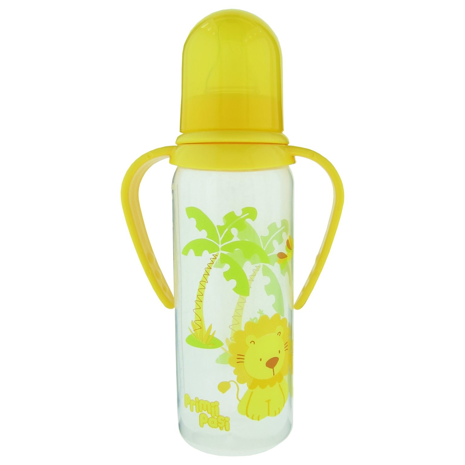 Biberon polipropilena cu manere decorat 250 ml, R0142, galben, Primii Pasi