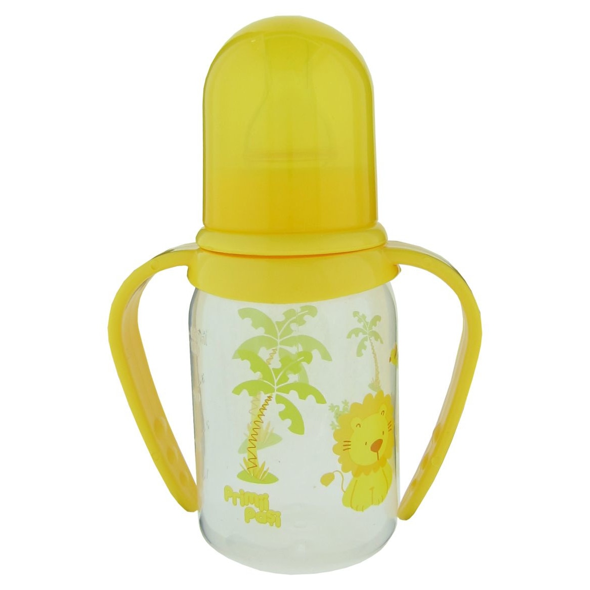 Biberon polipropilena cu manere decorat 125 ml, R0143, galben, Primii Pasi
