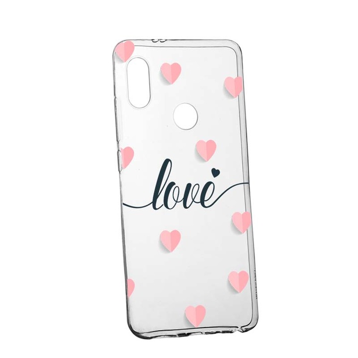 Husa pentru Samsung Galaxy A40, Love+Hearts, 85, din silicon premium, rezistenta la uzura, anti-alunecare