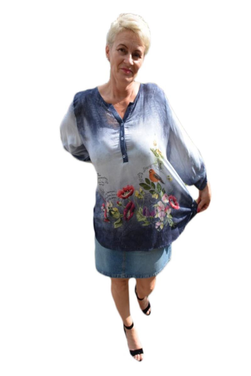 Bluza deosebita, croi lejer,D&J Exclusive, Albastru marin