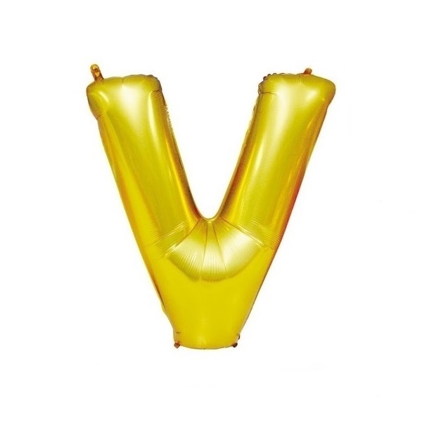 Balon folie litera V auriu, 67 cm