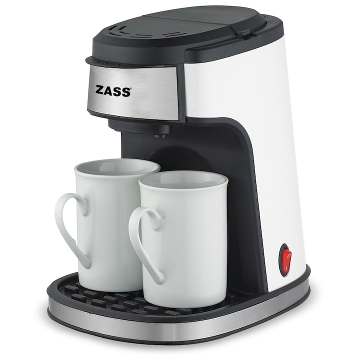 Филтърна кафеварка Zass ZCM 01, Мощност 450W, Включени 2 керамични чаши, Малки размери, Неплъзгащи се крачета