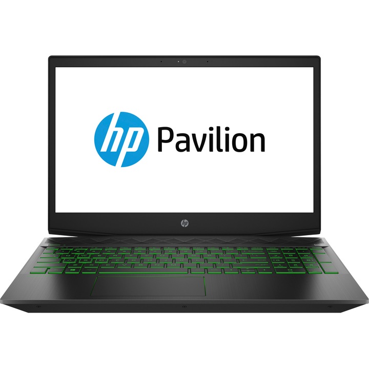Laptop Gaming HP Pavilion 15-cx0001nq cu procesor Intel® Core™ i5-8300H pana la 4.00 GHz, Coffee Lake, 15.6", Full HD, IPS, 8GB, 256GB SSD, NVIDIA® GeForce® GTX 1050 Ti 4GB, Free DOS, Black