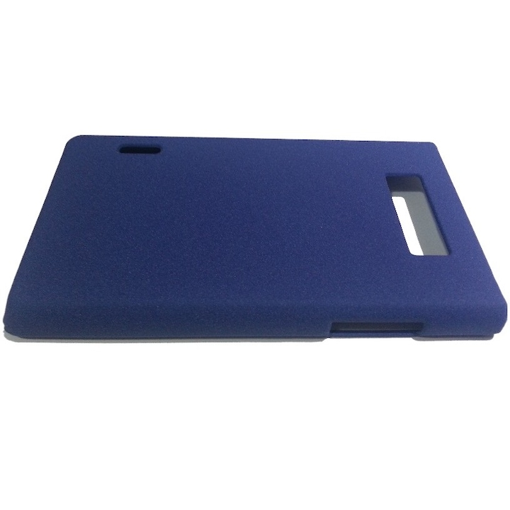 LG Optimus L7 (P705) гумирана пластмасова кутия семпъл модел син цвят