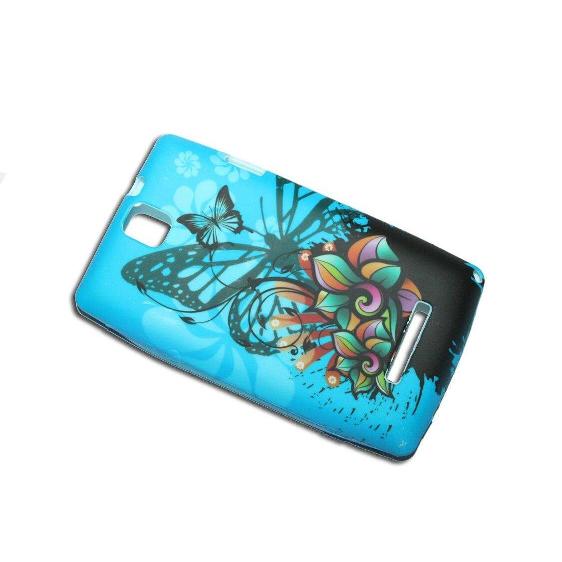 Husa Sony Ericsson Xperia E din Silicon albastra cu fluturi