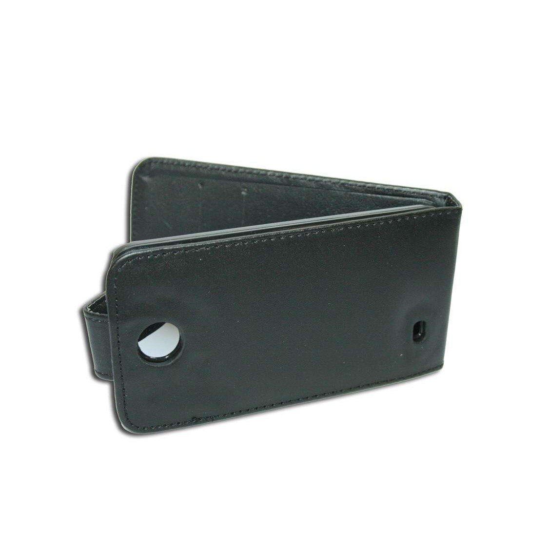 Husa HTC Desire 300 model FLIP din Piele ECO neagra