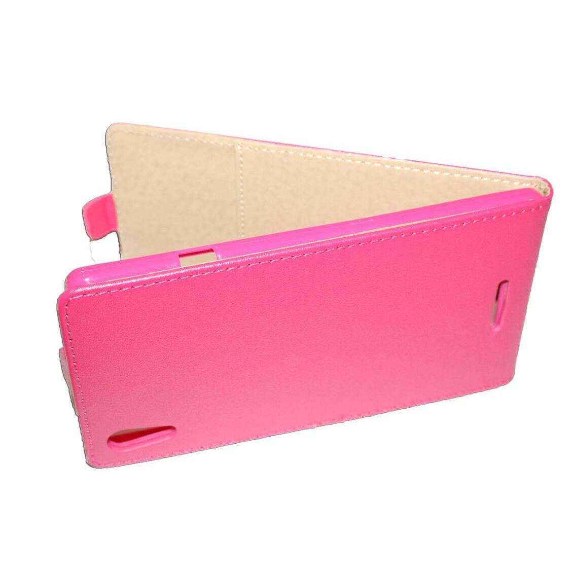 Husa Sony Ericsson Xperia T3 model SLIM POCKET din Piele ECO roz