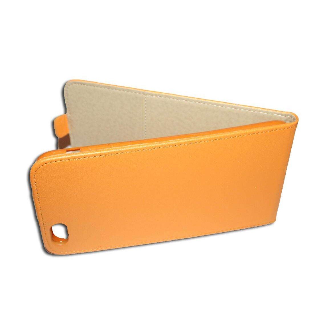 Husa Iphone 6 Plus 5.5 inch model SLIM POCKET din Piele ECO portocaliu