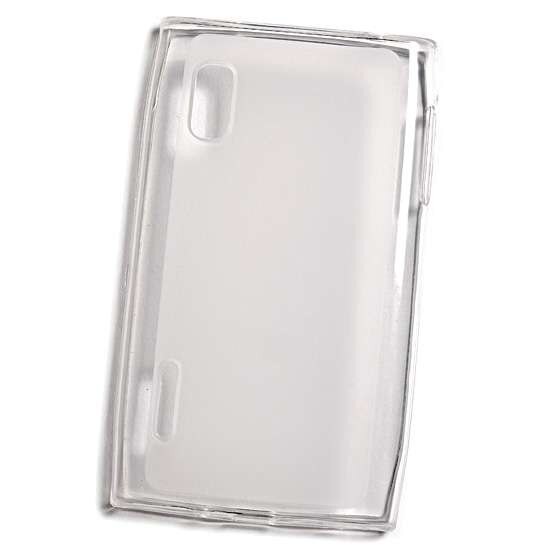 Husa LG Optimus L5 E610 din Silicon Model Simplu Culoare Alb-Transparent