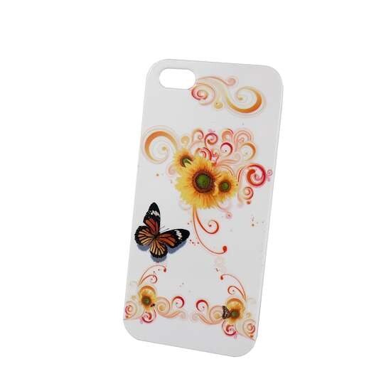 Husa Iphone 5 din Plastic Model Yellow Power Culoare Alba