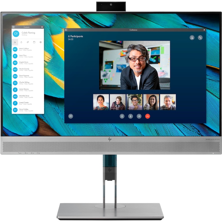 Monitor LED IPS HP EliteDisplay 23.8", Full HD, Display Port, Webcam, Negru, E243m