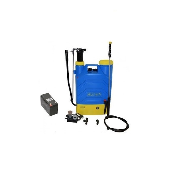 Pompa stropit electrica si Manuala MOBASA 16 Litri, 5 Bar, regulator presiune cu baterie acumulator 12 V