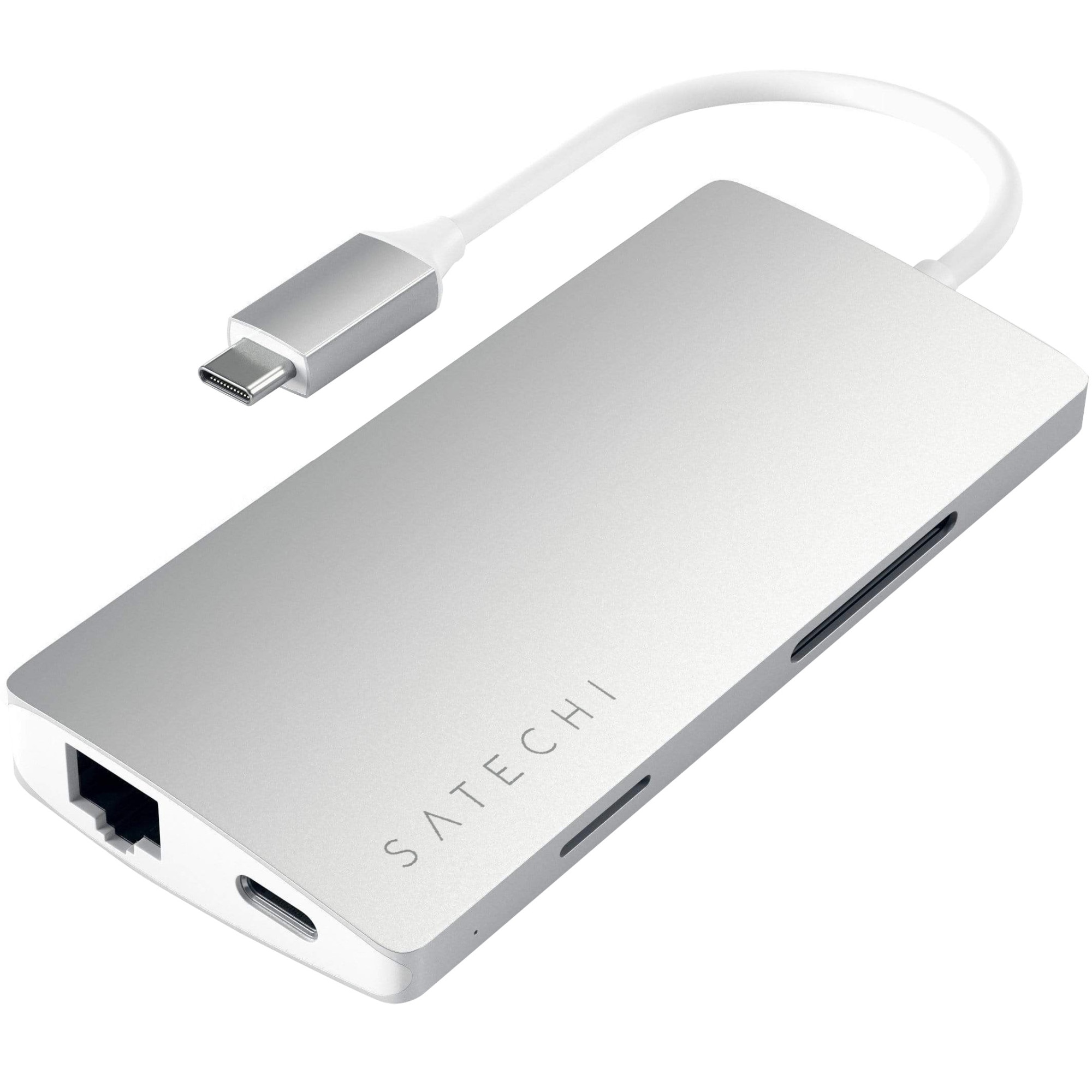 Satechi Aluminium Type C Multi Port Adapter Hdmi 4k3x Usb 30microsdethernet V2 Ezüst 9733