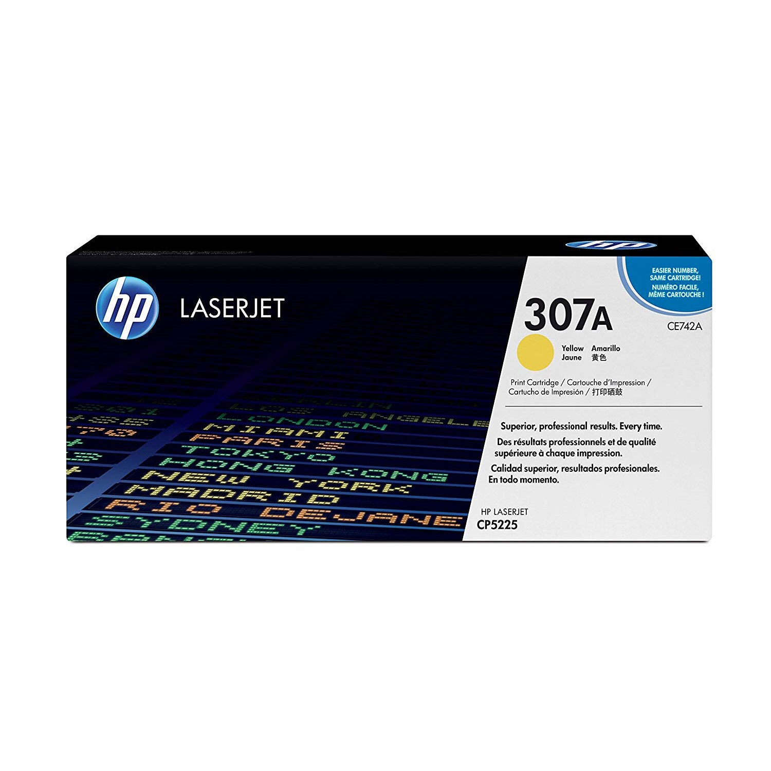 Cartus Toner Original HP CE742A (Nr. 307A), 7300 pagini, Yellow, pentru HP Color Laserjet CP 5220, HP Color Laserjet CP 5220 DN, HP Color Laserjet CP 5225, HP Color Laserjet CP 5225 DN, HP Color Laserjet CP 5225N