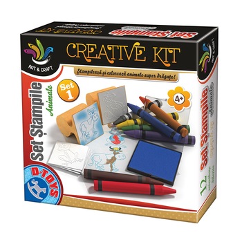 Joc creativ D-Toys, Set stampile animale, set 1 Joc creativ D-Toys, Set stampile animale, set 1