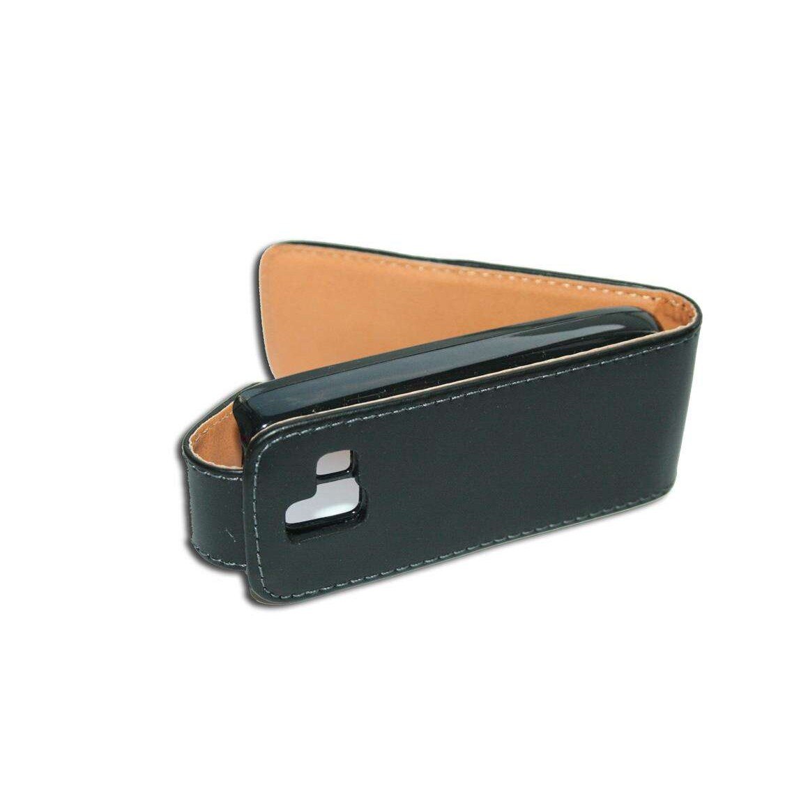 Husa Nokia Asha 112 model FLIP din Piele ECO neagra