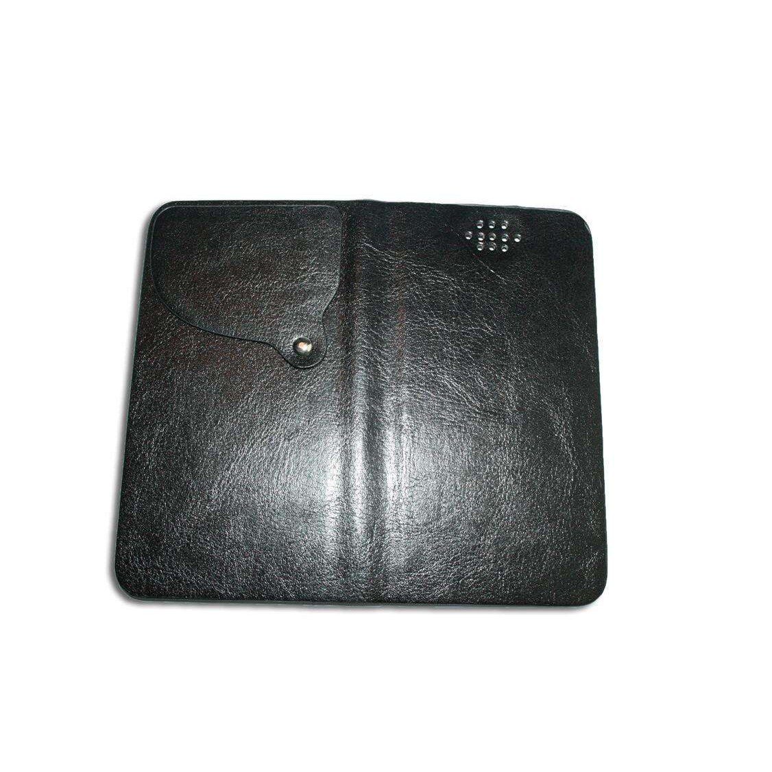 Husa carte din Piele ECO Culoare Neagra pentru telefoanele cu ecran de 4.5 inch