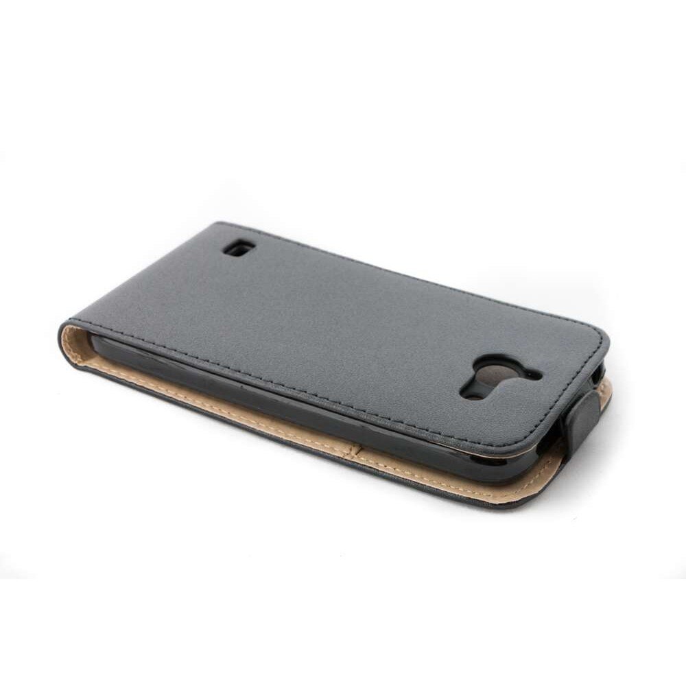 Husa Huawei Ascend Y550 model SLIM POCKET din Piele ECO Neagra