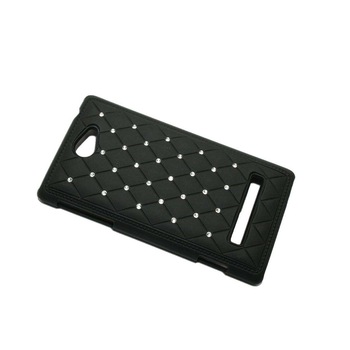 Husa HTC 8S- Diamond Fancy - Plastic neagra cu pietricele Husa HTC 8S- Diamond Fancy - Plastic neagra cu pietricele