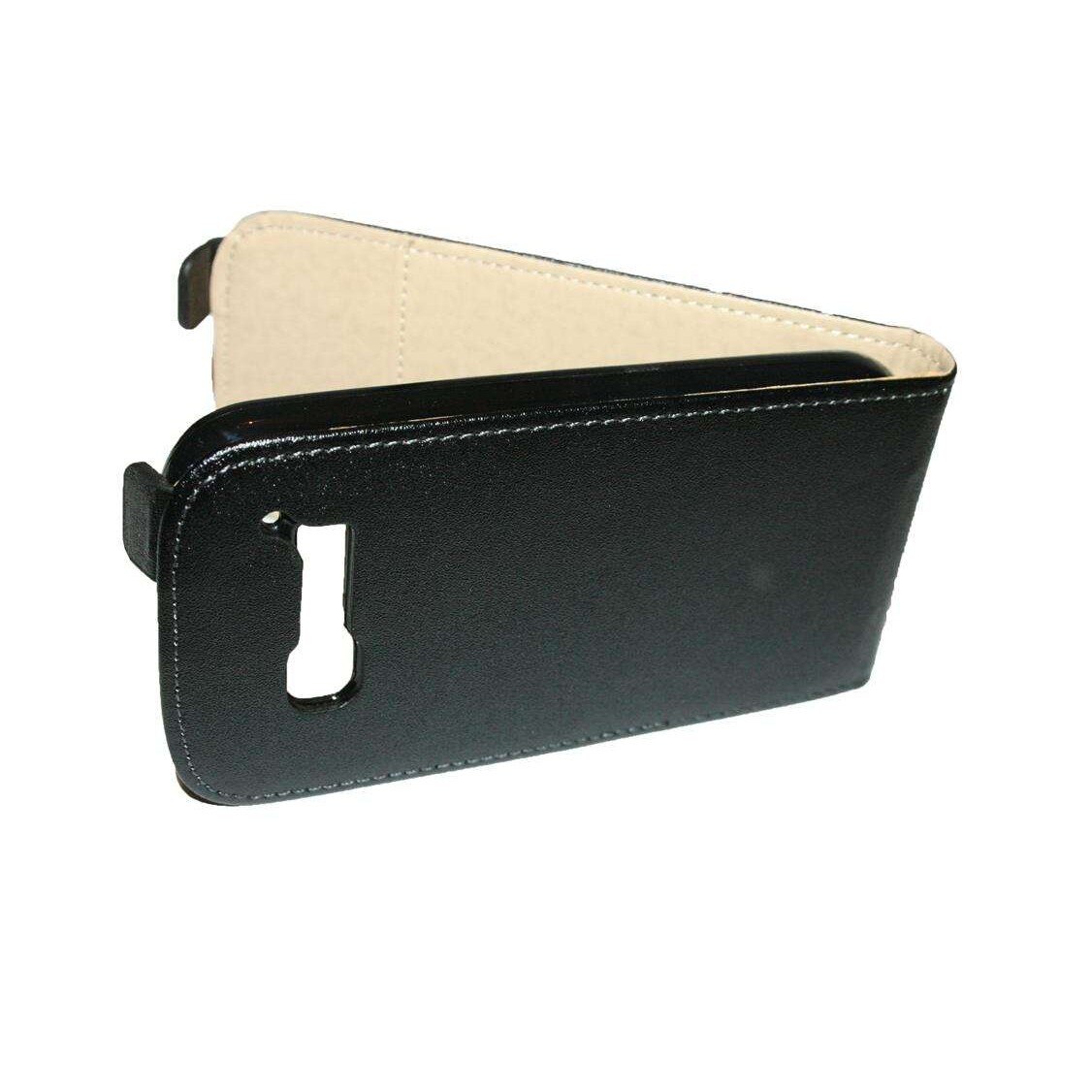 Husa Alcatel One Touch Pop C5 din Piele ECO model Pocket Slim de Culoare Neagra