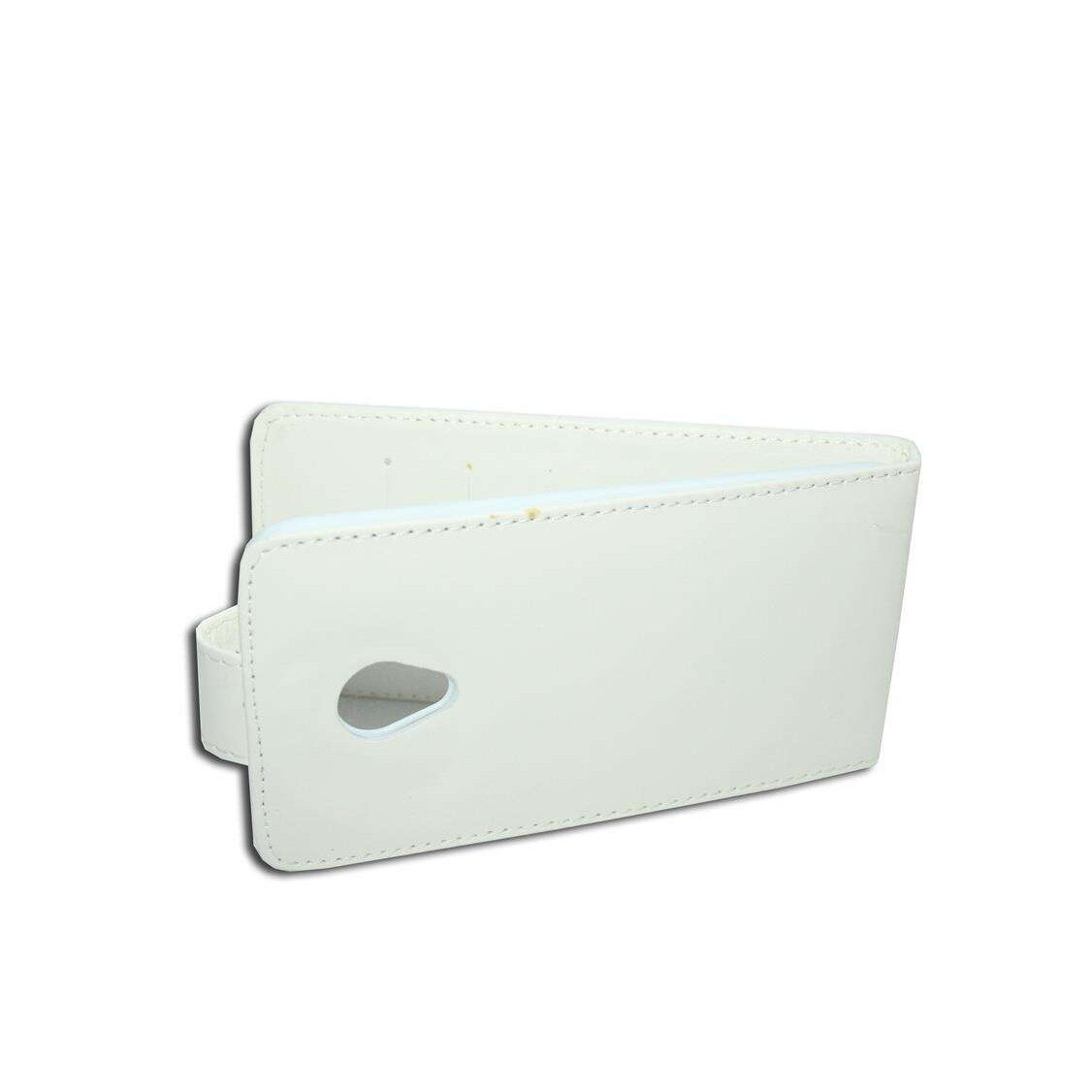 Husa HTC Desire 700 model FLIP din Piele ECO alba