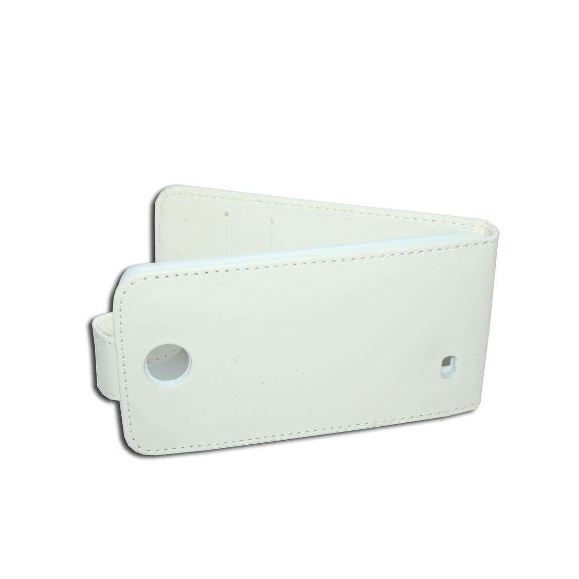 Husa HTC Desire 300 model FLIP din Piele ECO alba