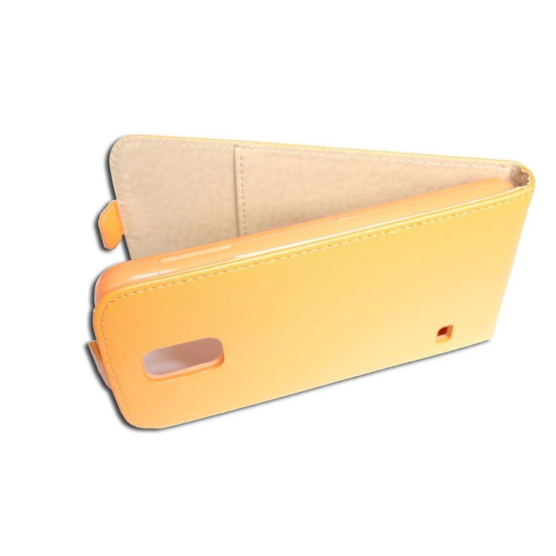 Husa Samsung Galaxy S5 G900 model SLIM POCKET din Piele ECO Orange