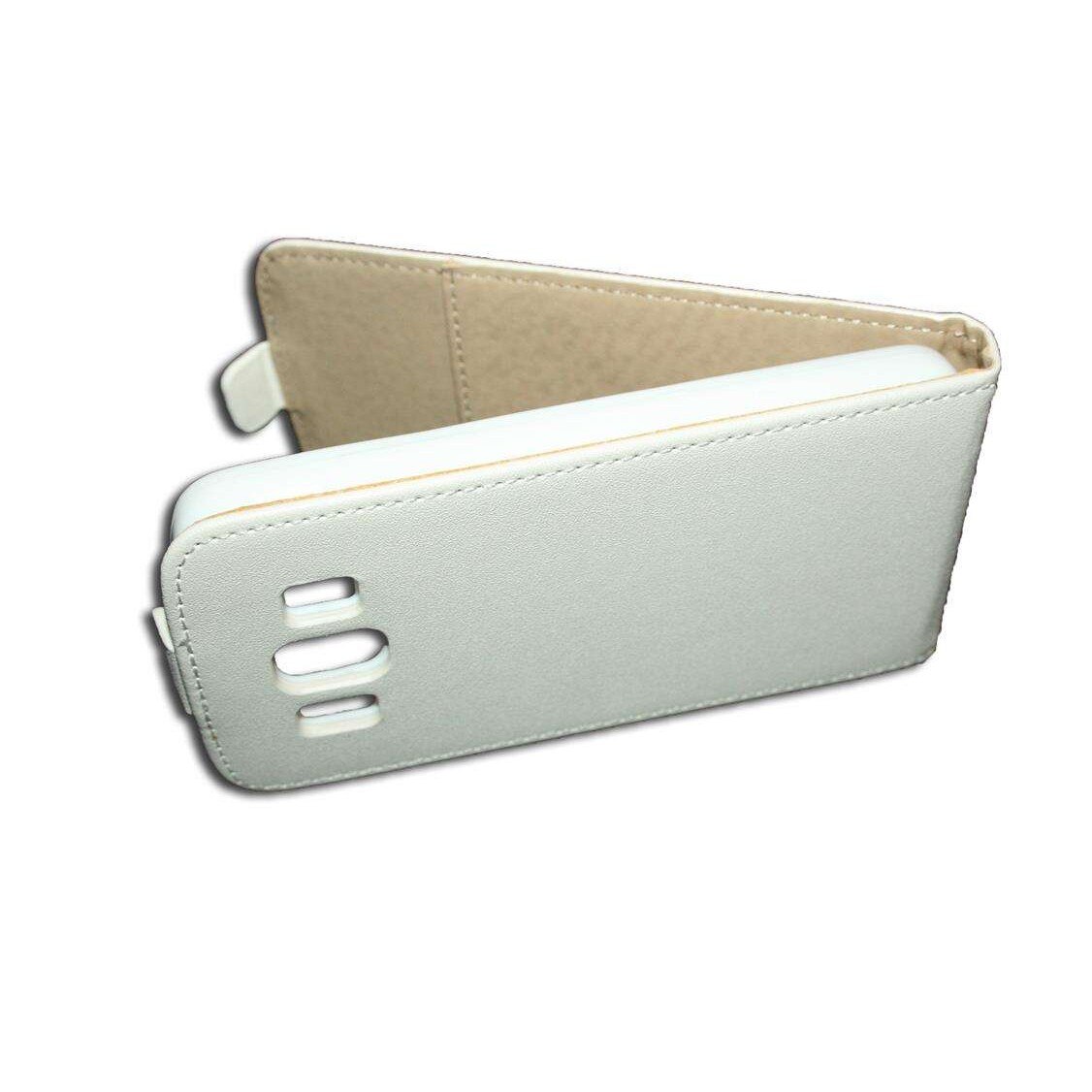 Husa Samsung Galaxy Core LTE G386 din Piele ECO POCKET SLIM Culoare alba