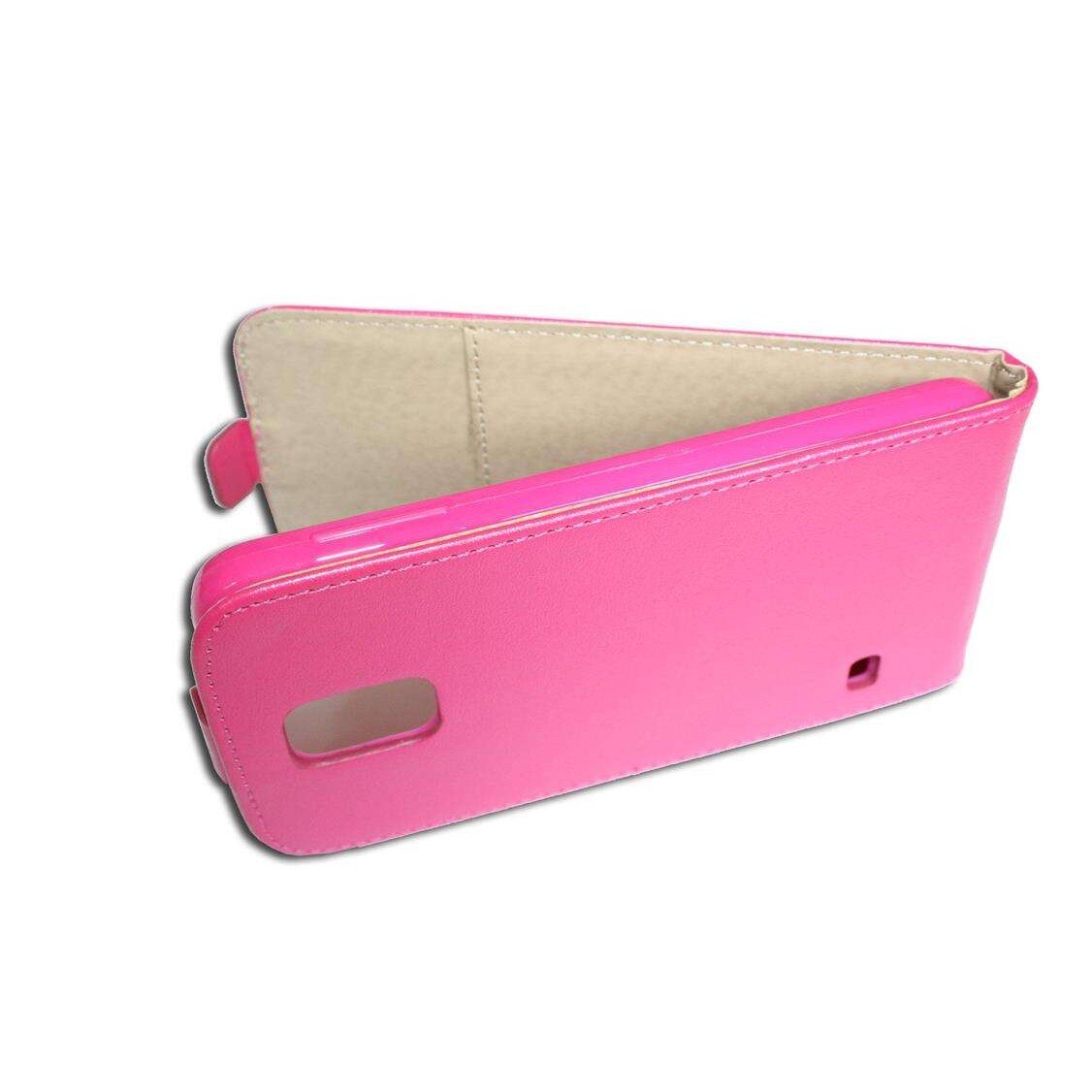 Husa Samsung Galaxy S5 G900 model SLIM POCKET din Piele ECO Roz