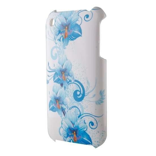 Husa Iphone 3 din Plastic Model Blue Flowers Culoare Alba