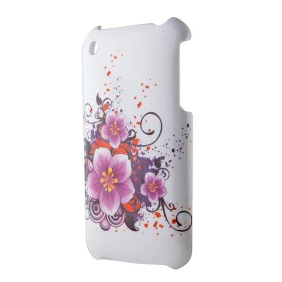 Husa Iphone 3 din Plastic Model Purple Peonies Culoare Alba