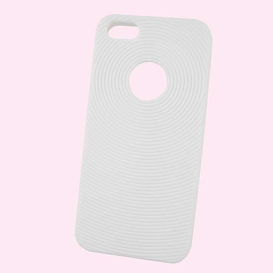 Husa Iphone 5 din Silicon Model Circles Culoare Alb