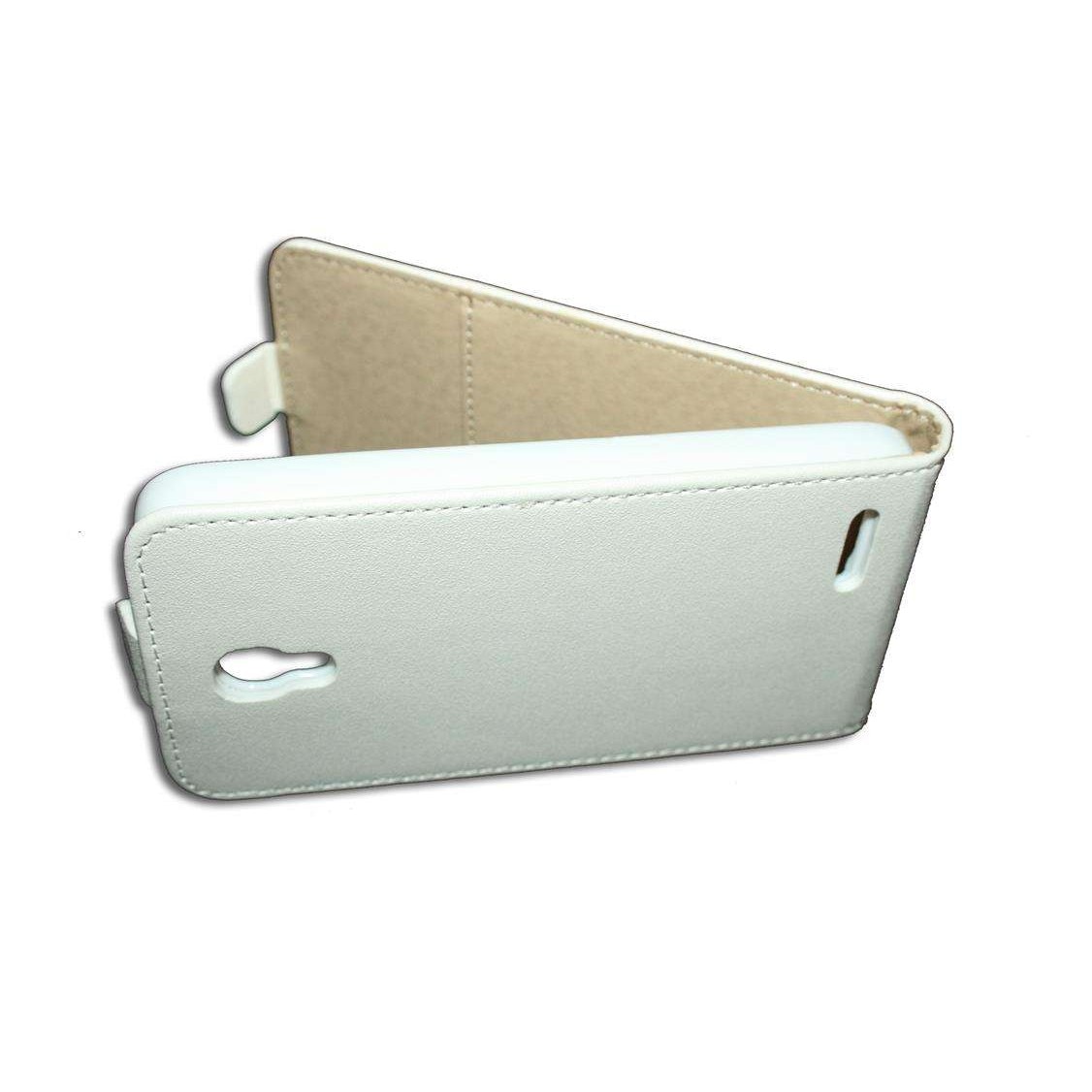Husa Alcatel One Touch Pop S3 Pocket din Piele ECO de Culoare alba