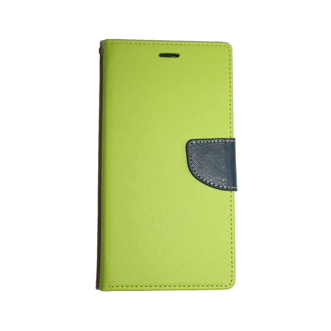 Husa LG Optimus G3 Mini - Fancy - piele ECO - culoare Lime-Albastru
