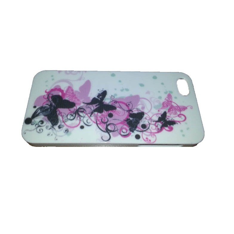 Husa Iphone 5 din Plastic Model Butterfly Tornado Culoare Alba