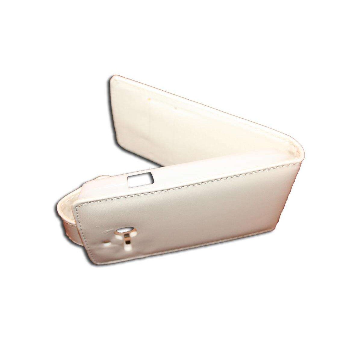 Husa Alcatel MPOP OT 5020D model BEST FLIP din Piele ECO alba