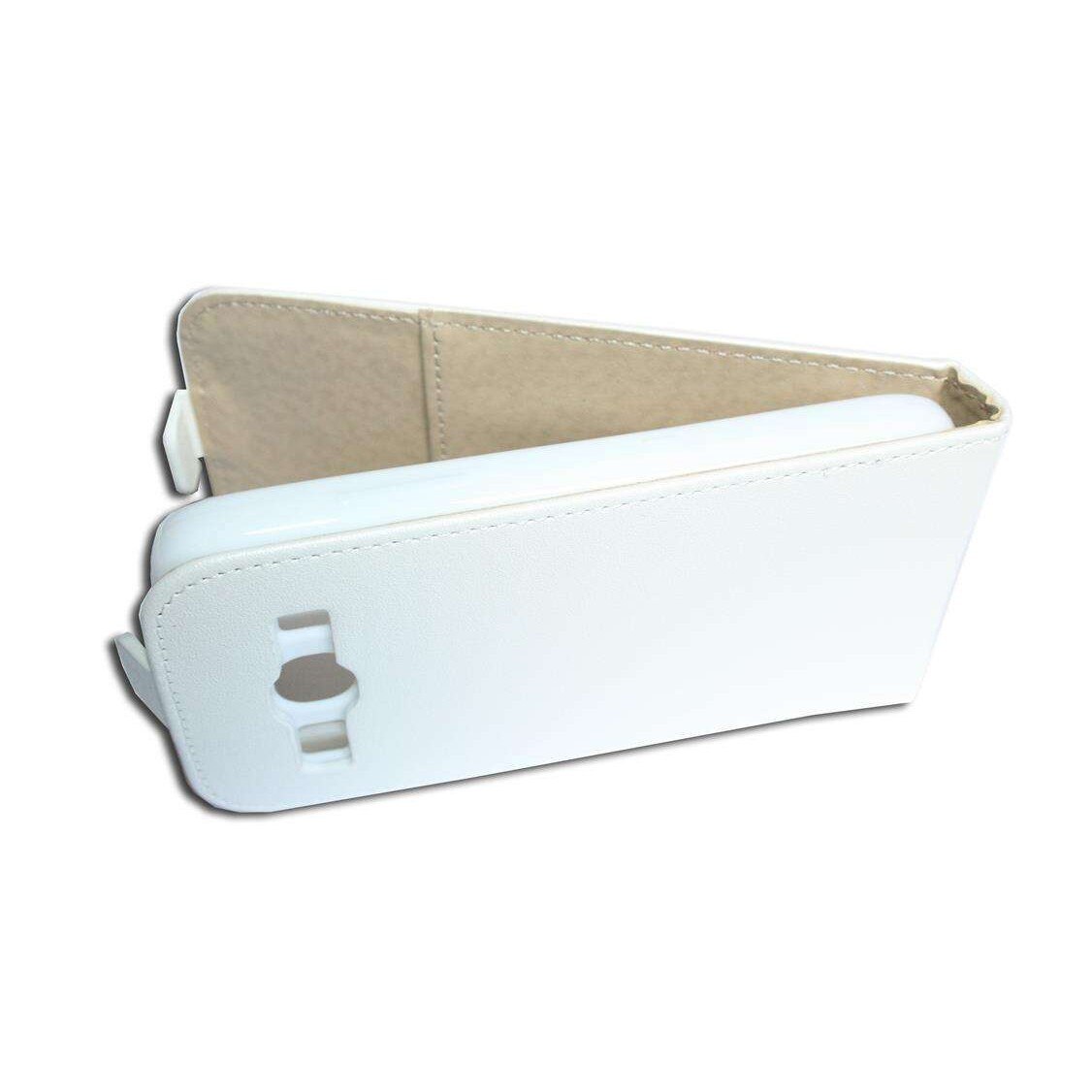 Husa Samsung Galaxy Core Plus G3500 model SLIM POCKET din Piele ECO alba