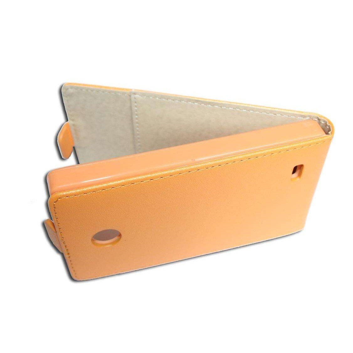 Husa Nokia X model SLIM POCKET din Piele ECO orange