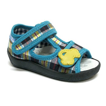 Sandale baieti, in carouri cu masina galbena-20 Sandale baieti, in carouri cu masina galbena-20