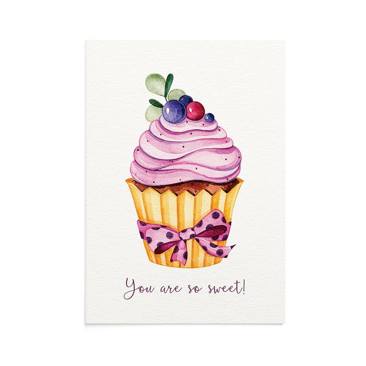 Felicitare Sweet Cupcake, Zizula Cards, Multicolor, 105 x 150 mm