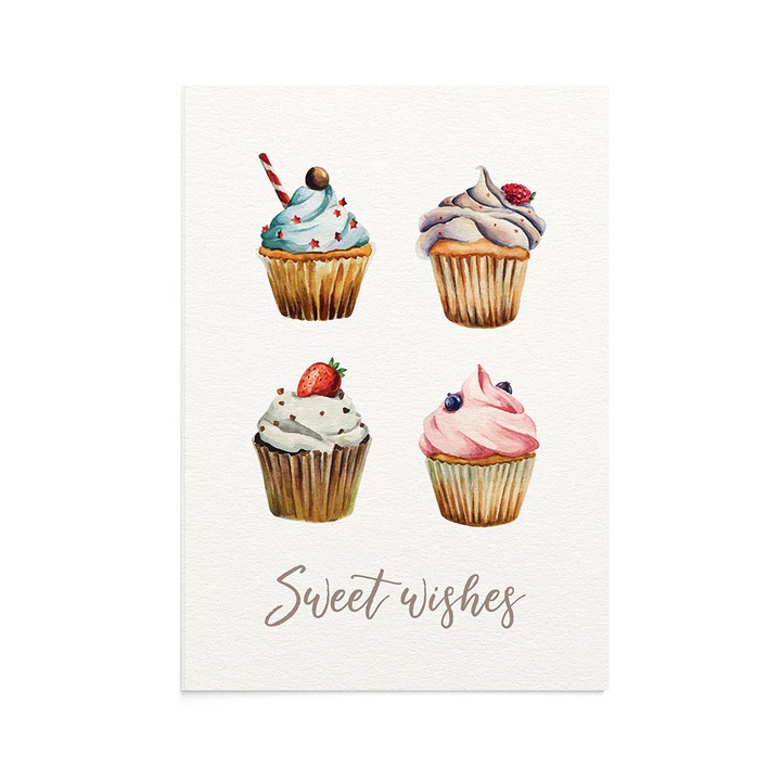 Felicitare Sweet Wishes, Zizula Cards, Multicolor, 105 x 150 mm