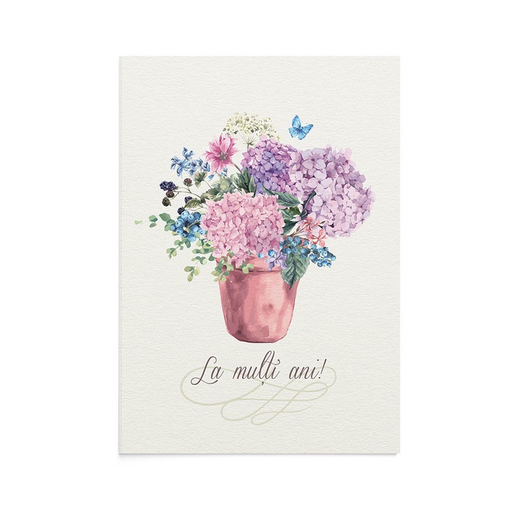 Felicitare Hortensia Wish, Zizula Cards, Multicolor, 105 x 150 mm