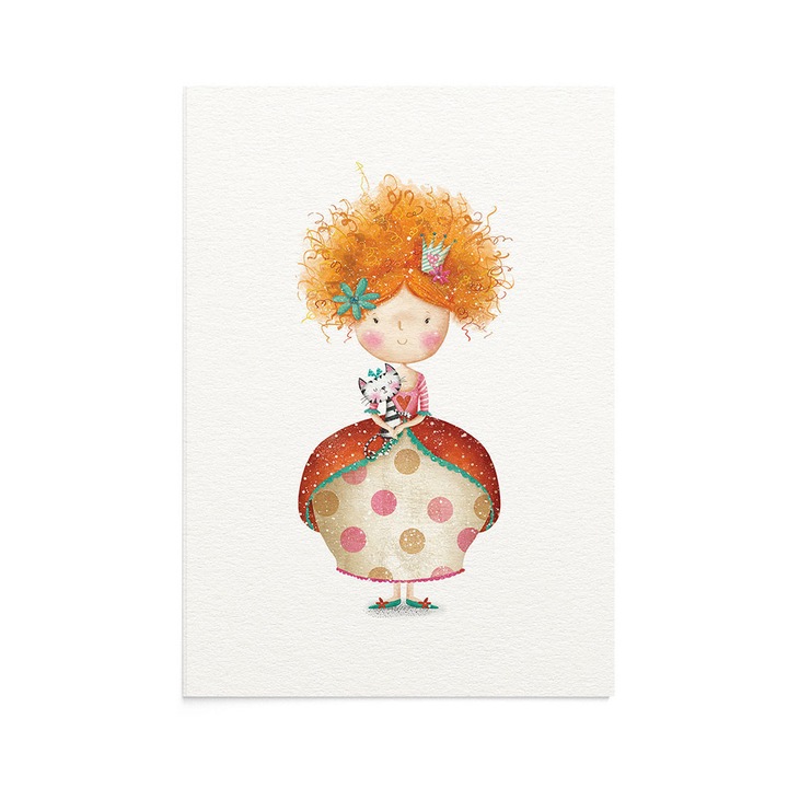 Felicitare Curly Princess, Zizula Cards, Multicolor, 105 x 150 mm