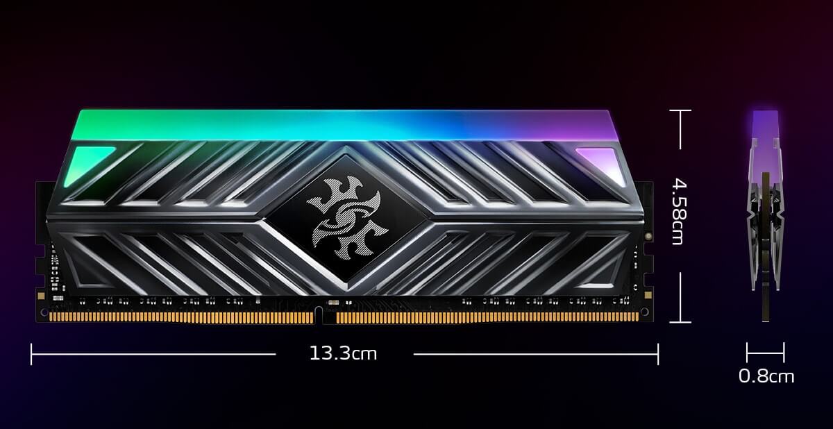 Memorie ADATA XPG Spectrix D41 Titanium Gray, 16GB DDR4, 3200MHz